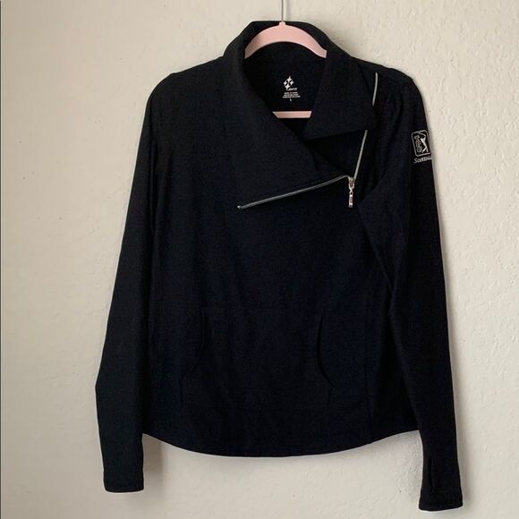 JoFit Women’s Black Long Sleeve Zip Front Golf Jacket Size L - Picture 1 of 10